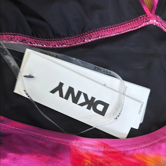 Pink and Black One Piece Swimwear with Halter Neck - Picture 3 of 3